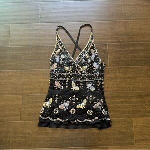 90s Vintage Sequin Bebe Going Out Top